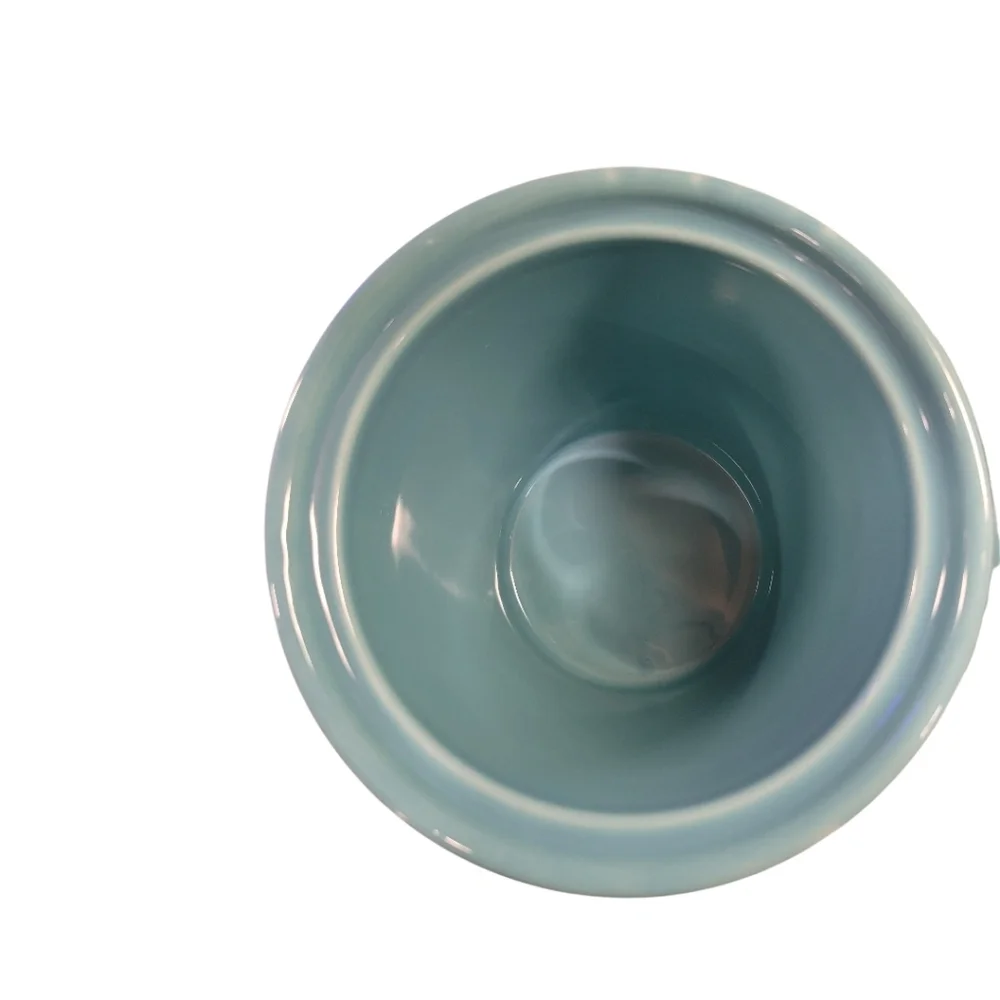 FIESTA MEDIUM pet dog bone CANISTER treat cookie CROCK TURQUOISE